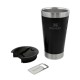 Copo Térmico De Cerveja Inox C/ Tampa Cor Preto 473ml