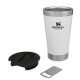 Copo Térmico De Cerveja Inox C/ Tampa Cor Branco 473ml