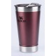 Copo Térmico De Cerveja Inox C/ Tampa Cor Vinho 473ml