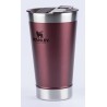 Copo Térmico De Cerveja Inox C/ Tampa Cor Vinho 473ml
