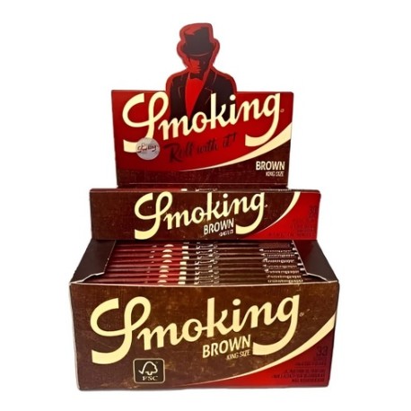 Caixa De Seda Smoking Brown KS Slim - Original