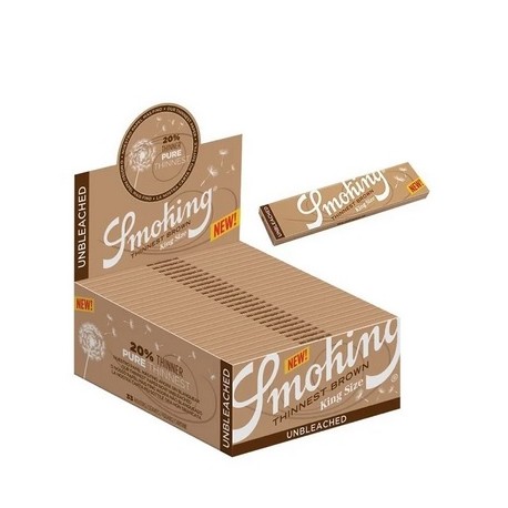 Caixa De Seda Smoking Brown KS Slim - Original